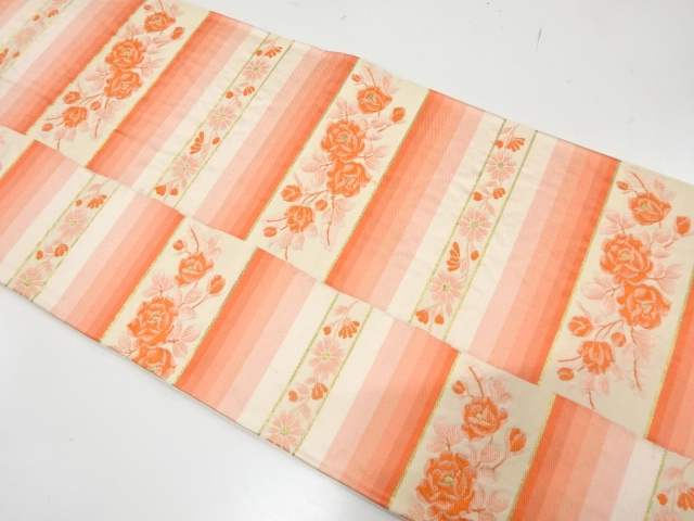 JAPANESE FUKURO OBI / WOVEN ROSE